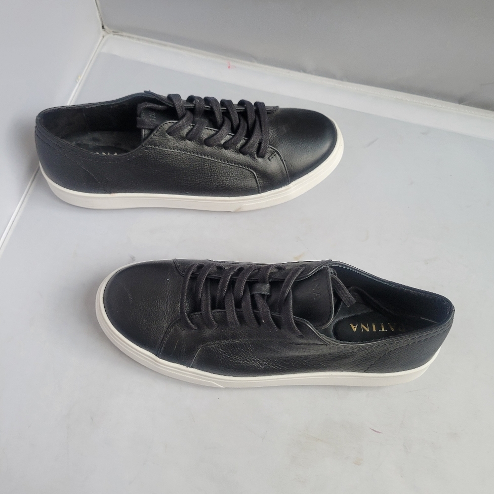 Portland Leather Goods Patina Black Low Top Street Sneaker Leather Womens Sz10